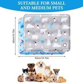 flintronic Cooling Mat for Dogs, Pack of 2 Cool Cooling Pads with Non-Toxic Gel, for Small, Medium Pets, Dog Cooling Mat, Self-Cooling, Washable for Dogs, Small and Cats (40 x 50 cm, Blue/Grey)