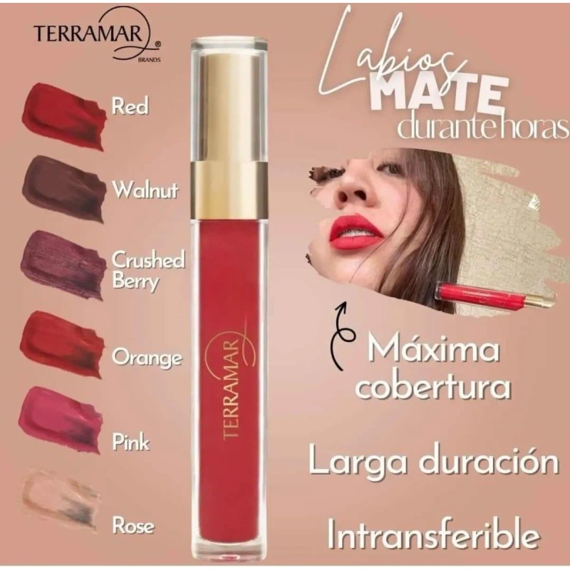 Labial Líquido Mate Intenso De Larga Duración Terramar Red