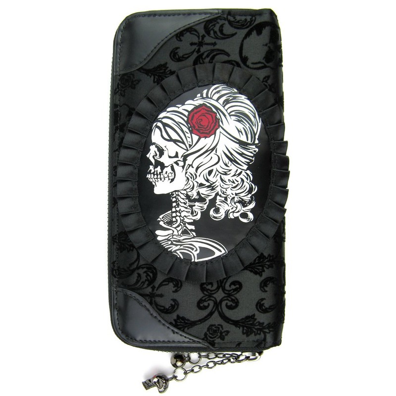 Banned Women's Wallet - Skeleton Lady Purse, black