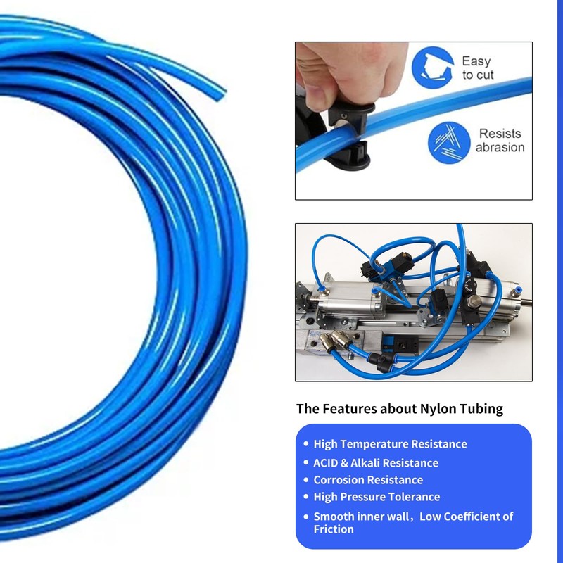 QITUO 8mm Air line kit,8mm OD x 52.5 Feet Blue