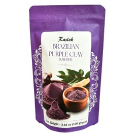 Raslok Brazilian Purple Clay | Facial Cleansing Mask | For making Masks, Creams, Scrubs, Body Wash and Soaps (3.52, Ounces)