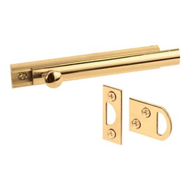 Prime-Line U 9961 4-In. Surface Bolt, Solid Brass, Polished Brass Finish (Single Pack)