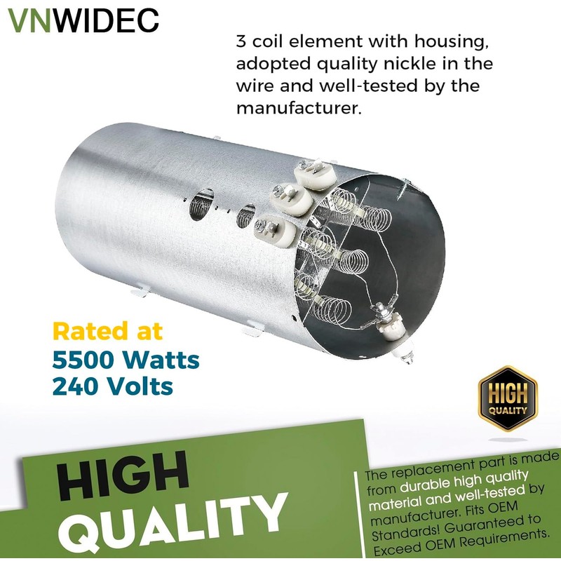 Upgraded EIED55IKG0 EIED55HMB0 EIED55HIW0 EIED50LIW1 EIED50LIW0 Dryer Heater Element Replacement