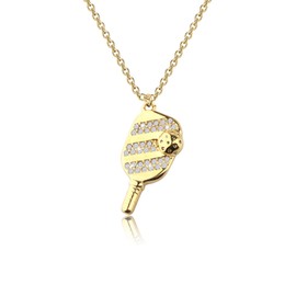 LQRI Pickleball Team Gift Women's Pickleball Racket Necklace Sports Lover Gift Team Coach Merchandise Inspirational Gifts (golden)