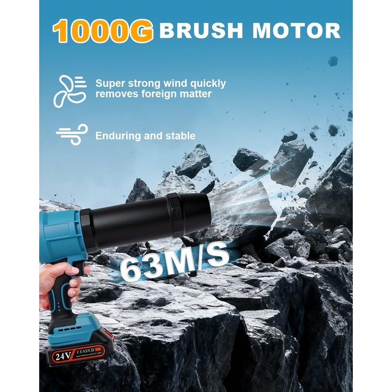 Cordless Leaf Blower, 24V Electric Handheld Leaf Blower with Battery