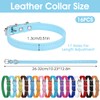 16 Pcs Puppy Leather Collars for Litter, 16 Color ID