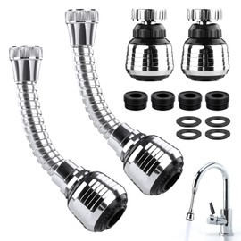 Pack of 4 Tap Extension, 360 Degree Rotating Tap Extension, Flexible Tap Attachment Extension, Rotatable Water Saver, for Kitchen and Bathroom Sink