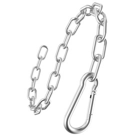 Anobeyi 23.6" Weight Lifting Chain for Workout, 304 Stainless Steel Home Gym Exercise Cable Machine Extension Chain, Fitness Replacement Chain for Triceps LAT Pulldown Machine (Silver-1pc (Dia-4mm))