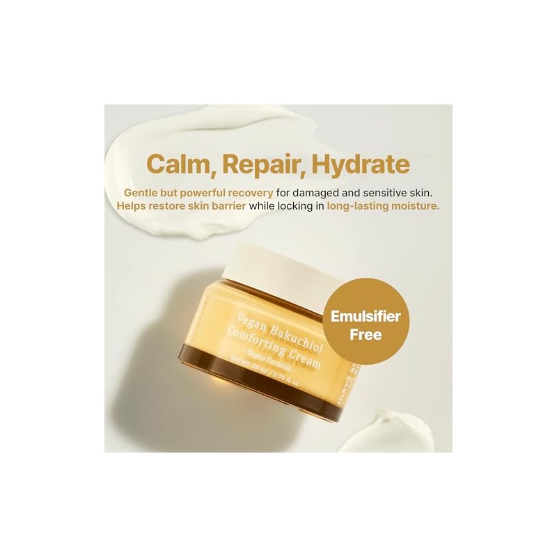 Vegan Bakuchiol Comforting Cream For Replenish and Soothe Senitive Dry