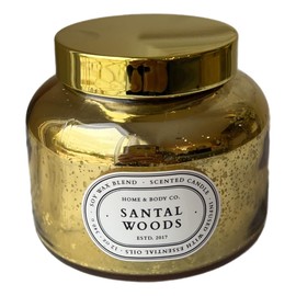 Home&Body Company Scented Candles 12 OZ Fragranced Candle, Soy Blend Wax, Infused with Essential Oils, Home Fragrances, Aromatherapy Home Scented Candles Gift, Scent: Santal Woods