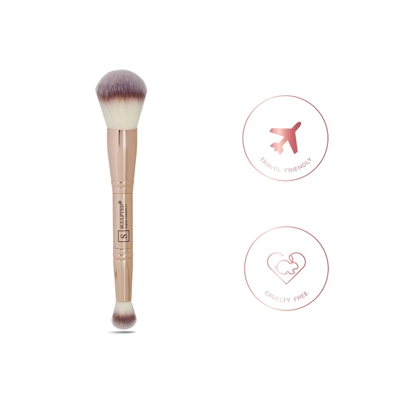 Complexion Duo Makeup Brush from Sculpted by Aimee - Double-Ended,