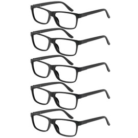 AIMISUV 5 Pack Reading Glasses for Women Men - Blue Light BlockingUV Filter Computer Readers,Anti Eyestrain Eyeglasses (Light Black, 2.25, x)