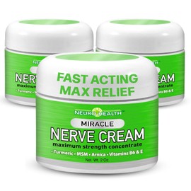 Miracle Nerve Cream - Maximum Strength - Turmeric and Arnica Blend for Neuropathy Discomfort Relief - Soothing Foot & Hand Formula with MSM, B6, E - Made in USA - 3 Pack