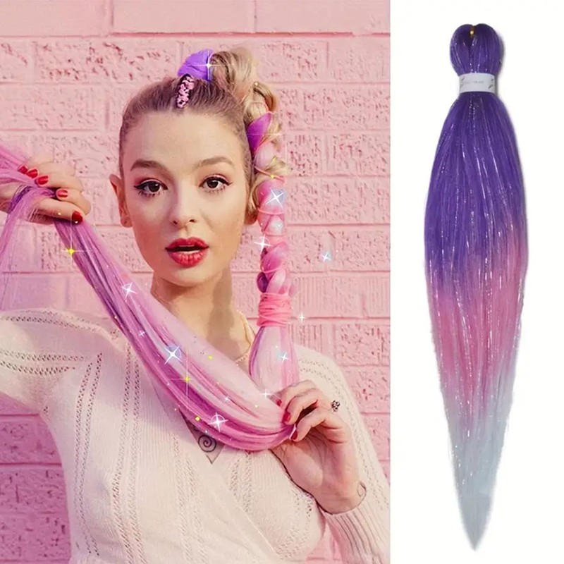 LDMY Pre stretched Braiding Hair-8pcs/pack Summer Fashion Ombre Purple to