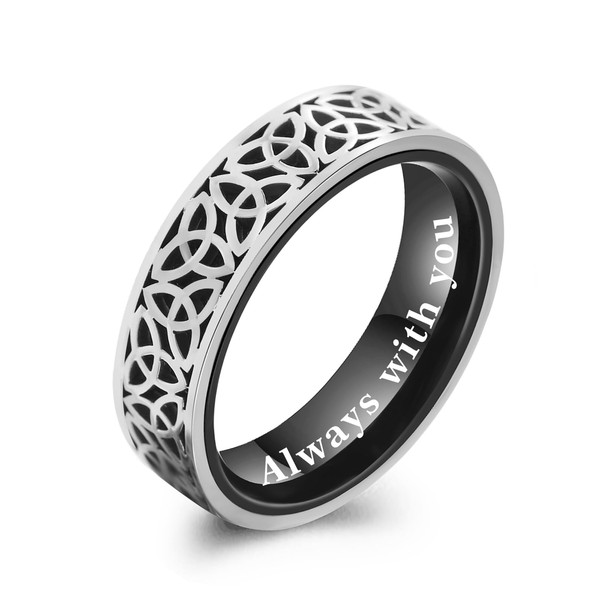 TGNEL 6mm Wedding Engagement Rings Celtic Rings for Men Women