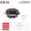 FILN 1 Pcs 19MM (3/4'') Momentary Pushbutton Switch Metal Black