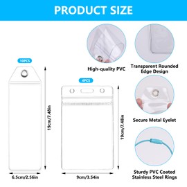 LOGJAM 14 Pcs Waterproof Cruise Luggage Tags Holder with Steel Loops Zip Seal and Detachable Cruise Lanyards, for Travel Cruise Essentials