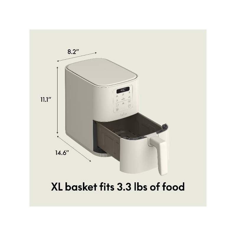 bella 4Qt Slim Air Fryer, Fits-anywhere Kitchenware, EverGood Ceramic Nonstick