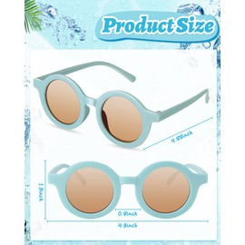Frienda 6 Pairs Kids Round Cute Circle Sunglasses for Baby Toddler Infant Polarized Frame Sunglasses Retro Outdoor Glasses(Retro Colors)