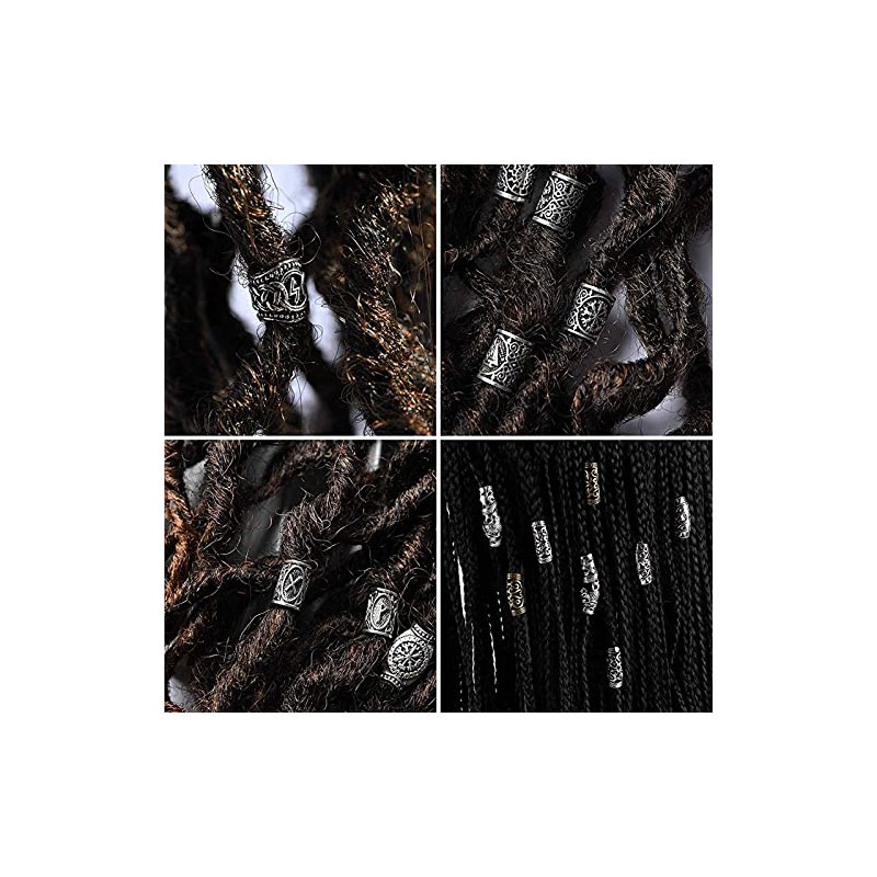 Juego de cuentas para barba y rastas con herramienta para