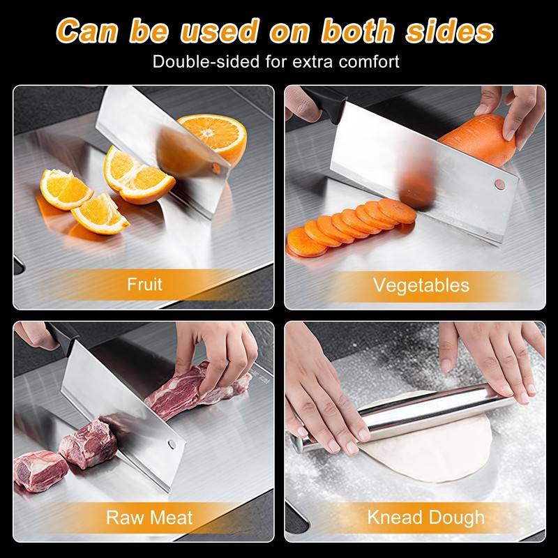 Titanium Cutting Board Set of 3, Double Sided Pure Titanium