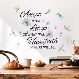 HOTIYOK Dandelion Wall Sticker Wall Sticker Dragonfly English Inspirational Wall Sticker Stylish DIY Wallpaper Wall Sticker Removable Boys Girls Bedroom Kids Room Wall Paper Art Kindergarten Nursery Room Removable Wall Sticker Decoration Stylish Wall Decor