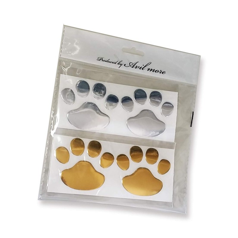 AVILMORE 3D 3D Paw Sticker Car Sticker Set of 2