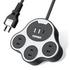 TOPREK Cat Paw Shaped Power Strip, Black & White, USB