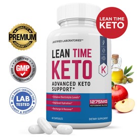 Lean Time Keto Pills 1275MG New & Improved Formula Contains Apple Cider Vinegar Extra Virgin Olive Oil Powder Green Tea Leaf 60 Capsules