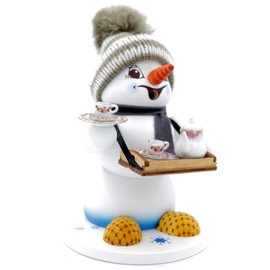 Kuhnert - Erzgebirge Wood Art Incense Smoker Figurine Snowman 19 cm Bird Trader