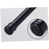 FELTECHELECTR 2pcs Tension Rod No-Drill Extendable Shower Curtain Pole Black
