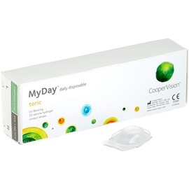 MYDAY Daily disposable Torisch Tageslinsen weich, 30 Stück / BC 8.6 mm / Dia 14.5 mm / CYL -0,75 / ACHSE 90 / -1.25 Dioptrien