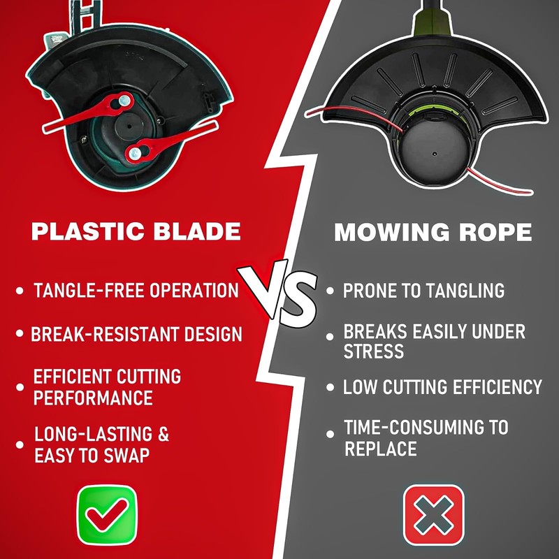 HOCHSTE® ALM Plastic Blades for Strimmer, Strong Blades, Durable Construction,