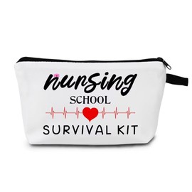 MoCaliduccious Funny Nurse Gift Small Makeup Bag for Women Nursing college survival Kit Makeup Bag
