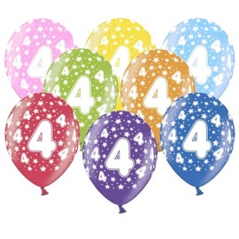 Pack of 10 Colourful Balloons Metallic 30 cm Decoration for Children's Birthday Party Happy Birthday Decoration