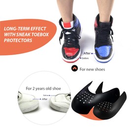 CuteHome 4 Pairs of Sports Shoes Shields, Shoe Wrinkle Protection, Shoe Wrinkle Protection for Men, 4 x Black, black