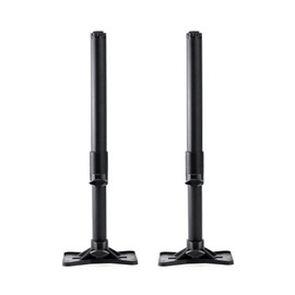 QWORK Undermount Sink Brackets Kit, 2 Pack Steel Undercounter Sink Stand Adjustable Support Sink Leg, Sink Repair Bracket Kit, for Kitchen and Bathroom (17.7-30.3"), Black