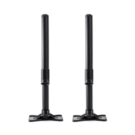 QWORK Undermount Sink Brackets Kit, 2 Pack Steel Undercounter Sink Stand Adjustable Support Sink Leg, Sink Repair Bracket Kit, for Kitchen and Bathroom (17.7-30.3"), Black