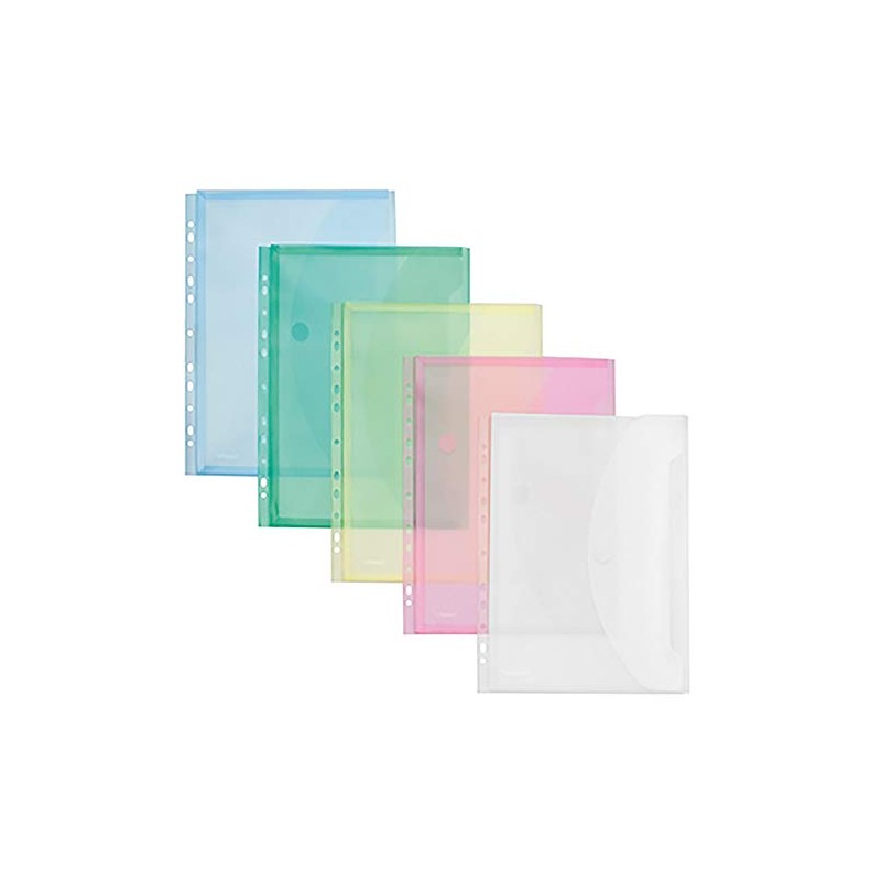 Transparent-Envelope, Expansion Gusset, Punched Pockets, A4, Colour. Sort Foil Cutter
