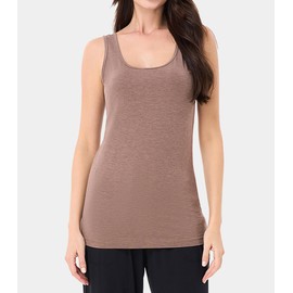 DAVID ARCHY Camisole Tops for Women Bamboo Rayon Soft Breathable Women's Undershirts 3 Pack Layering, Lounge, Sleepwear (L, Nude/Heather Dark Coffee/Heather Dark Gray)