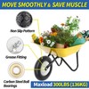 GICOOL 16" Flat-Free Solid Tire and Wheel, 4.80/4.00-8" Wheelbarrow Tire,