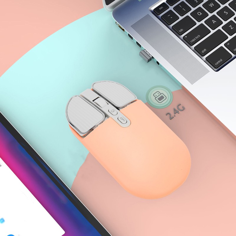Wireless Mouse BT5.1 Or 2.4GHz Silent Click Adjustable DPI 500mAh