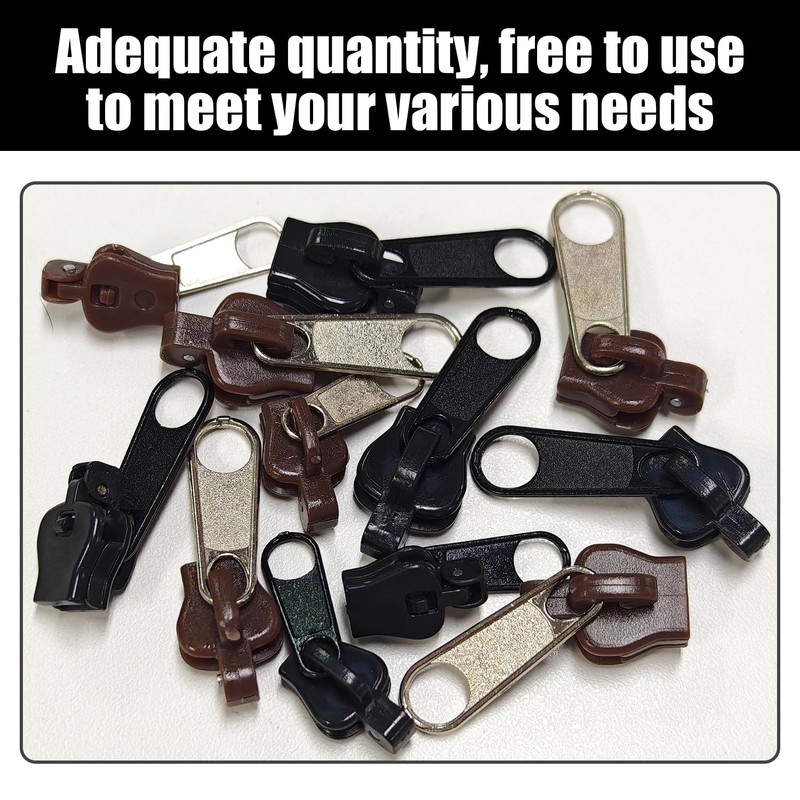 EPCDBBRT 12 Piece Replacement Zip Pullers, Zip Replacement Parts, Zip