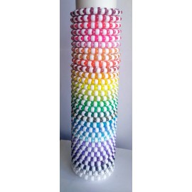 25 Mystery White Tri-Bead Kandi Bracelets-EDC-