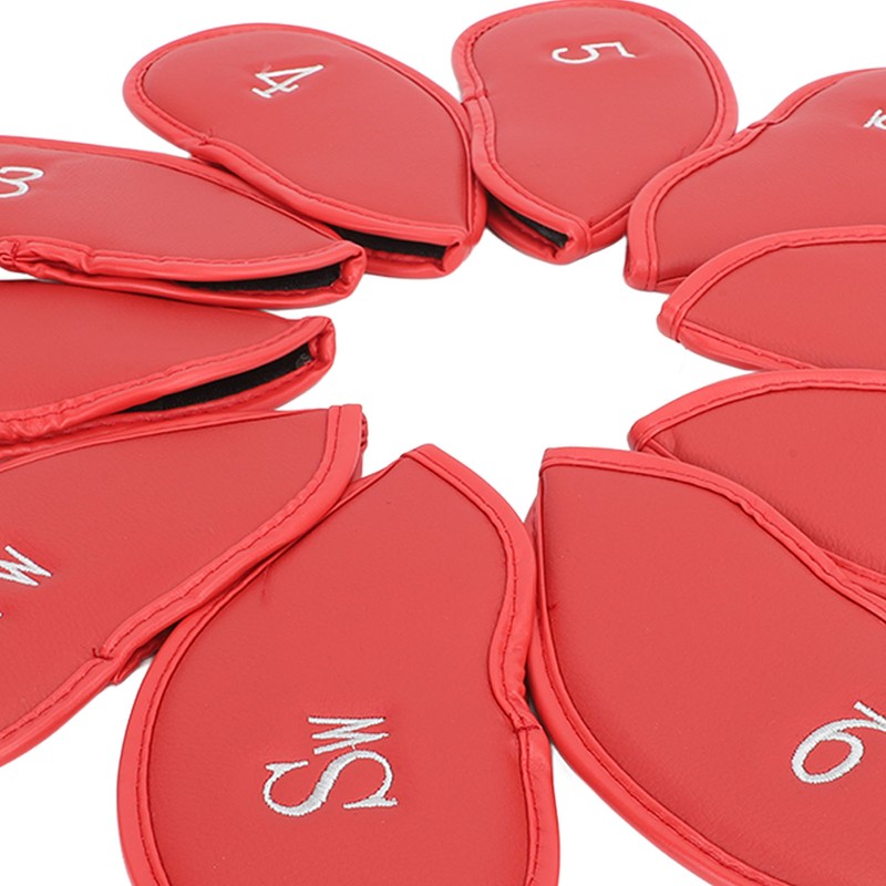 10PCS Golf Club Head Cover PU Leather Protective Abrasion Resistant