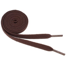 BCB Wear Flat Shoelaces 5/16" Wide Solid Colors Several Lengths For Sneakers and Shoes (Brown-45)