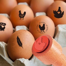 AHANDMAKER 5 Styles Fresh Af, Wash me Pattern Wooden Rubber Stamp 2/3 Inch Small Round Rubber Stamp for Making Egg Stamps Stamping Crafting Home Farm Supplies