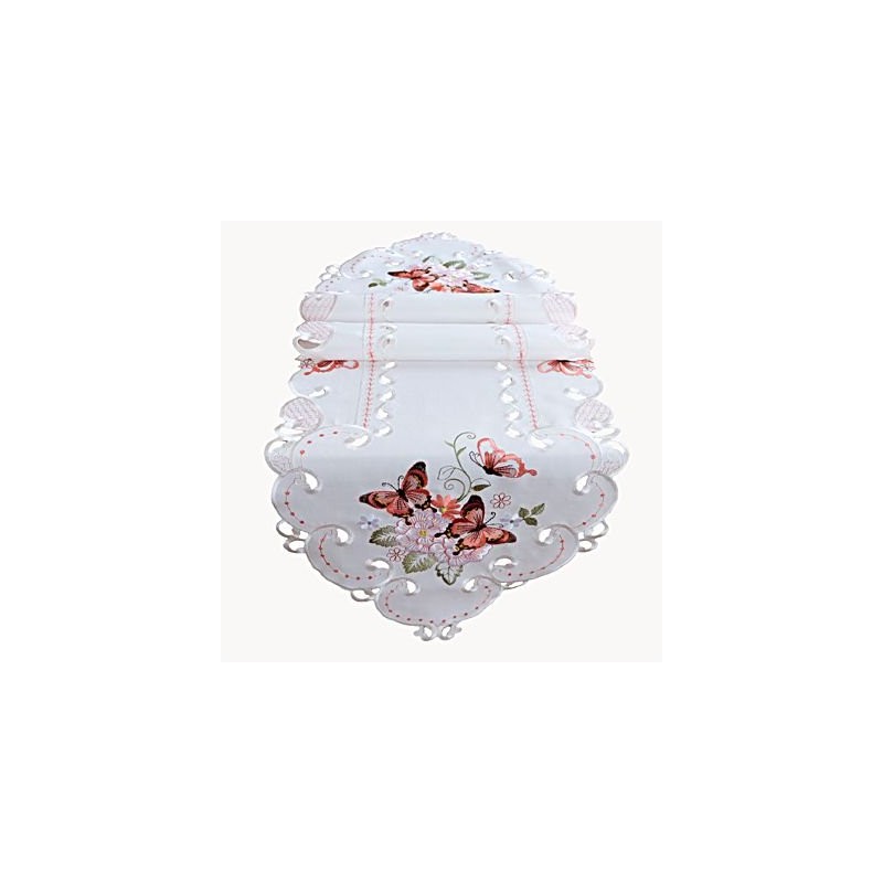 Raebel OHG Tablecloth 40 x 140 cm Oval Champagne Butterflies