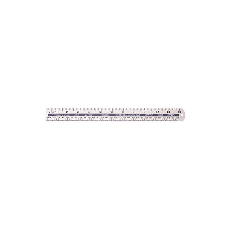 Draper 52191 Aluminium Rule, 300mm x 30mm , Blue