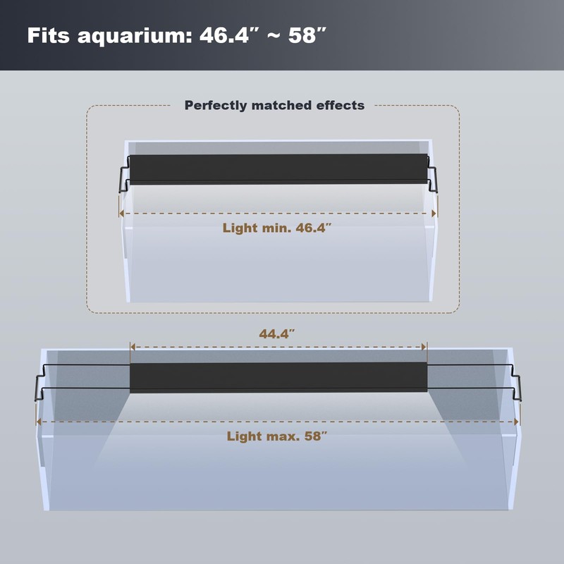 GLOWRIUM Aquarium Light, LED Freshwater Fish Tank Light with Timer,